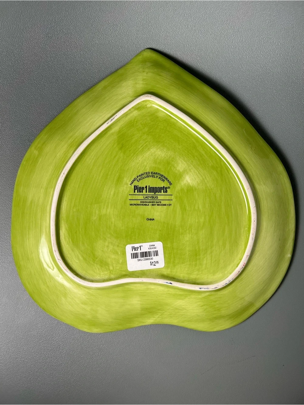 Pier 1 Ladybug Leaf Shaped Platter Set
